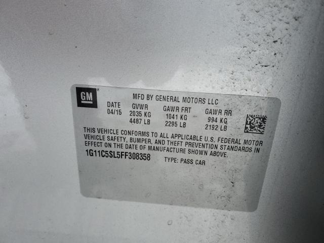 1G11C5SL5FF308358 - 2015 CHEVROLET MALIBU 1LT Күміс фото 12