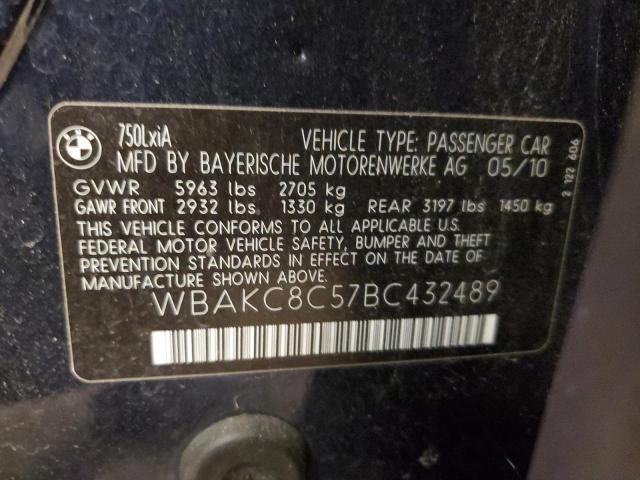 WBAKC8C57BC432489 - 2011 BMW 750 LXI BLUE photo 12