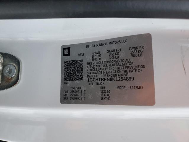 1GCHTBEN8K1254899 - 2019 CHEVROLET COLORADO L WHITE photo 12