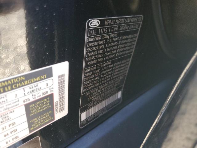 SALWR2KF2GA639653 - 2016 LAND ROVER RANGE ROVE HSE BLACK photo 13