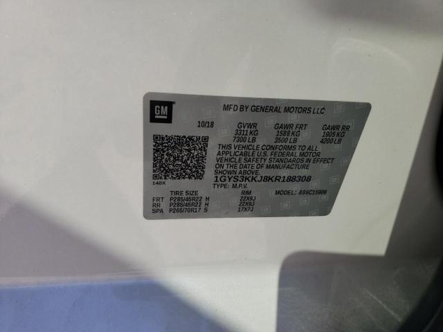 1GYS3KKJ8KR188308 - 2019 CADILLAC ESCALADE ESV PLATINUM თეთრი ფოტო 13