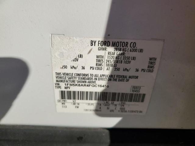 1FM5K8AR4FGC16456 - 2015 FORD EXPLORER POLICE INTERCEPTOR Ağ foto 13