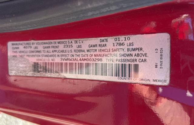 3VWRW3AL4AM003298 - 2010 VOLKSWAGEN NEW BEETLE BLACK photo 10