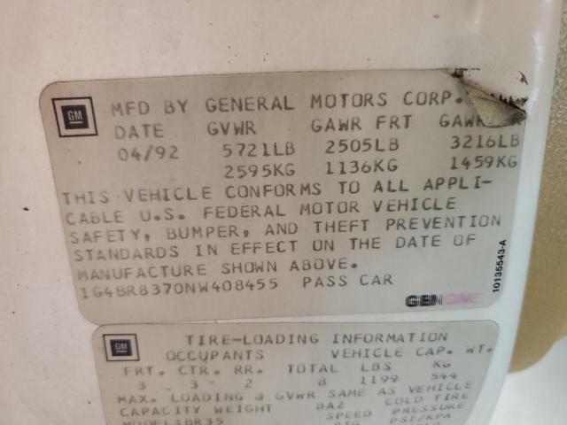 1G4BR8370NW408455 - 1992 BUICK ROADMASTER ESTATE თეთრი ფოტო 12