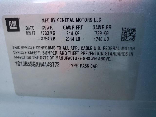 1G1JB5SGXH4148773 - 2017 CHEVROLET SONIC LS 蓝色 照片 12