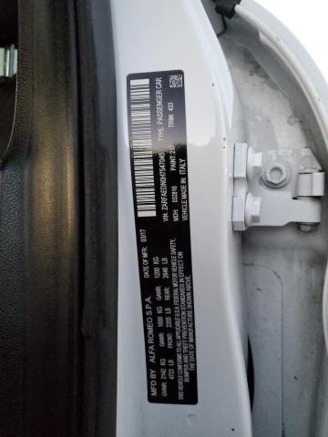 ZARFAEDN0H7547045 - 2017 ALFA ROMEO GIULIA Q4 თეთრი ფოტო 12