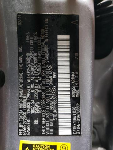 5TDJKRFH6ES018183 - 2014 TOYOTA HIGHLANDER XLE 银色 照片 14