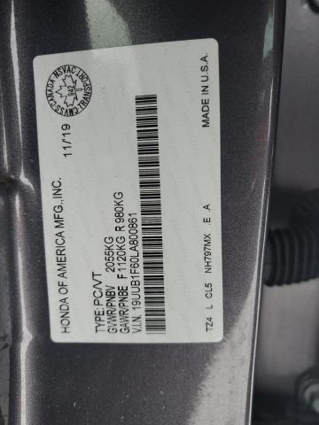 19UUB1F60LA800861 - 2020 ACURA TLX TECHNOLOGY 石墨色 照片 12