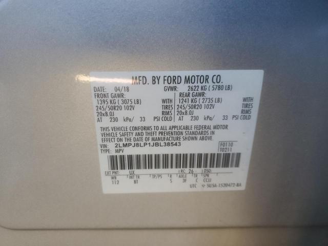 2LMPJ8LP1JBL38543 - 2018 LINCOLN MKX RESERVE Արծաթագույն լուսանկար 13