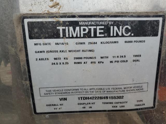 1TDH42228HB155302 - 2017 TIMP HOPPER TRL 银色 照片 10