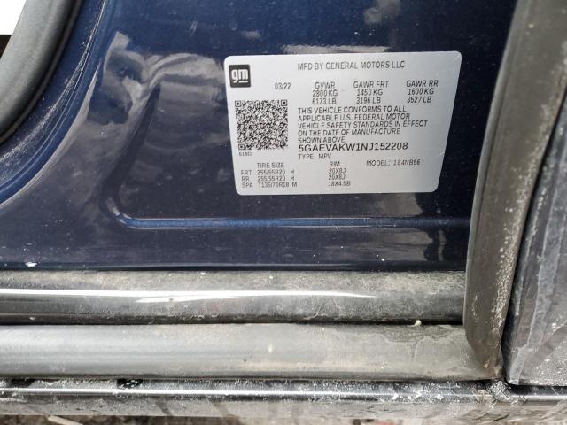 5GAEVAKW1NJ152208 - 2022 BUICK ENCLAVE ESSENCE 蓝色 照片 14