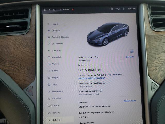 5YJSA1E26MF427194 - 2021 TESLA MODEL S CHARCOAL photo 9