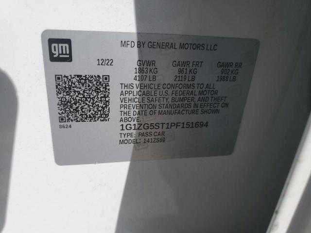 1G1ZG5ST1PF151694 - 2023 CHEVROLET MALIBU RS 白色 照片 12