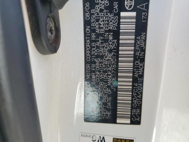 JTKDE177670171754 - 2007 TOYOTA SCION TC 白色 照片 12