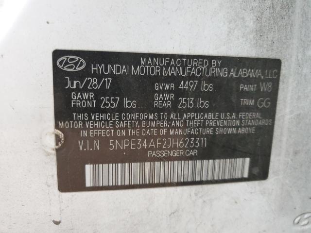 5NPE34AF2JH623311 - 2018 HYUNDAI SONATA SPORT Weiß Foto 12