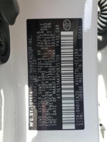 4T1G11AK9PU835109 - 2023 TOYOTA CAMRY SE NIGHT SHADE WHITE photo 12