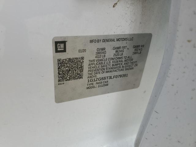 1G1ZG5ST3LF079391 - 2020 CHEVROLET MALIBU RS 白色 照片 12