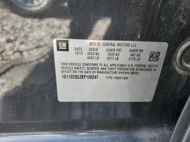 1G11C5SL5EF198247 - 2014 CHEVROLET MALIBU 1LT შავი ფოტო 12