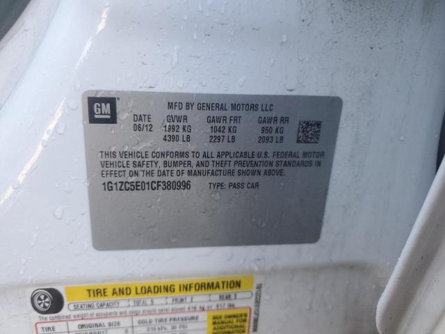 1G1ZC5E01CF380996 - 2012 CHEVROLET MALIBU 1LT WHITE photo 12