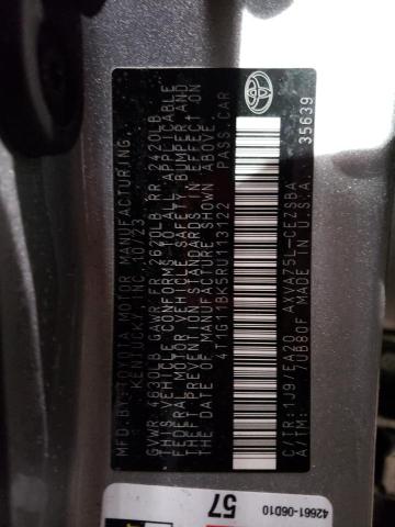 4T1G11BK5RU113122 - 2024 TOYOTA CAMRY SE NIGHT SHADE SILVER photo 13