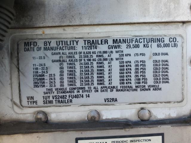 1UYVS2482FU407414 - 2015 UTILITY VS2RA WHITE photo 10