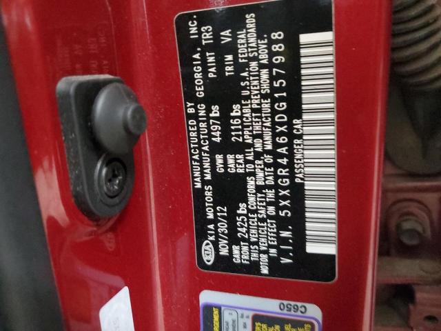 5XXGR4A6XDG157988 - 2013 KIA OPTIMA SX Марун фото 12