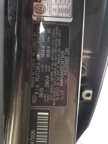 KNAFU4A20C5471026 - 2012 KIA FORTE EX GRAY photo 13