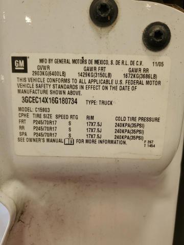 3GCEC14X16G180734 - 2006 CHEVROLET SILVERADO C1500 WHITE photo 12