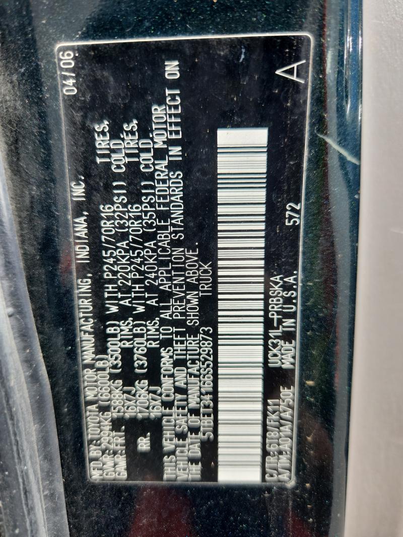 5TBET34166S529873 - 2006 TOYOTA TUNDRA DOUBLE CAB SR5 GREEN photo 12