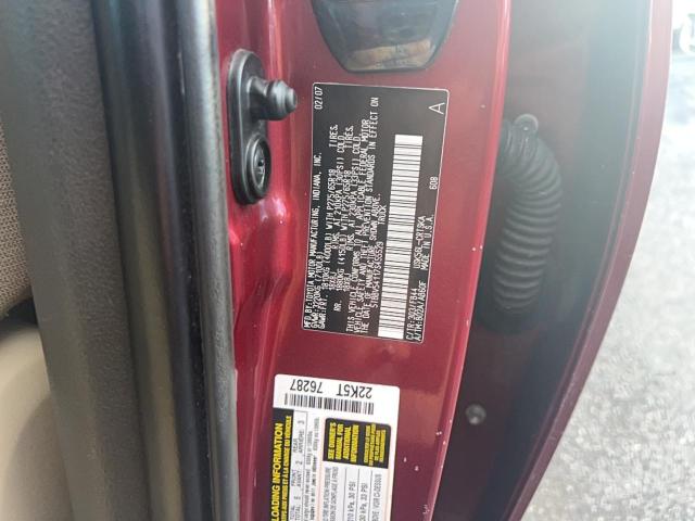 5TBBV54117S455529 - 2007 TOYOTA TUNDRA DOUBLE CAB SR5 BURGUNDY photo 10