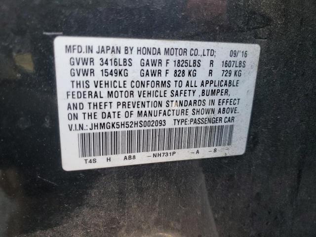 JHMGK5H52HS002093 - 2017 HONDA FIT LX 黑色 照片 12