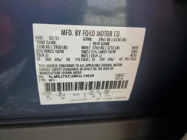 5LM5J7XC2MGL12628 - 2021 LINCOLN AVIATOR RESERVE 蓝色 照片 13