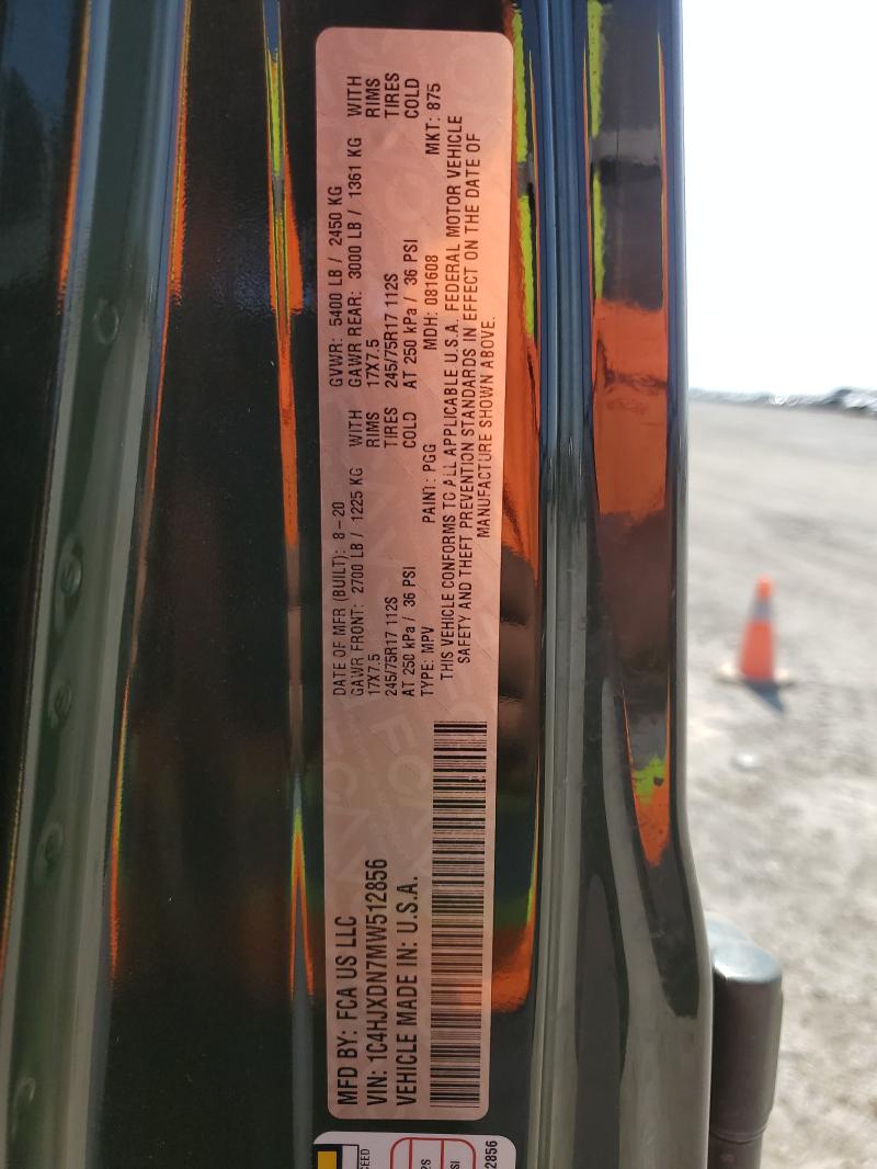 1C4HJXDN7MW512856 - 2021 JEEP WRANGLER U SPORT მწვანე ფოტო 12