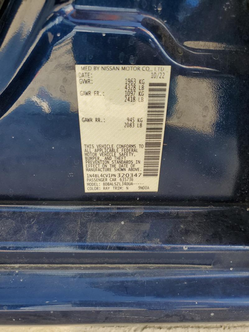 1N4BL4CV1PN320347 - 2023 NISSAN ALTIMA SR 蓝色 照片 12