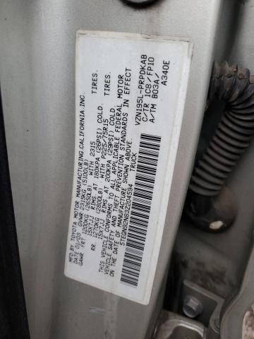 5TEGN92N83Z204594 - 2003 TOYOTA TACOMA DOUBLE CAB PRERUNNER SILVER photo 12