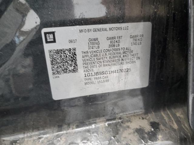 1G1JB5SG1H4170225 - 2017 CHEVROLET SONIC LS GRAY photo 12