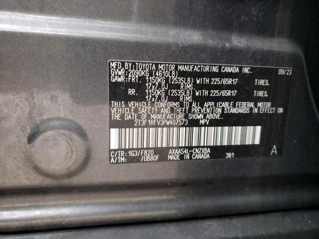 2T3F1RFV3PW407573 - 2023 TOYOTA RAV4 LE GRAY photo 14