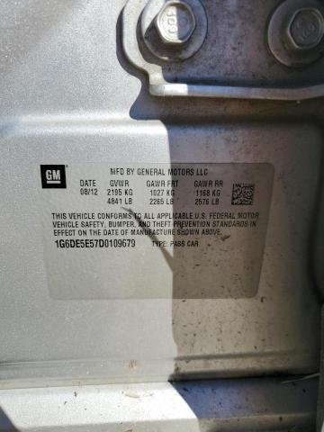 1G6DE5E57D0109679 - 2013 CADILLAC CTS LUXURY COLLECTION Argent photo 12