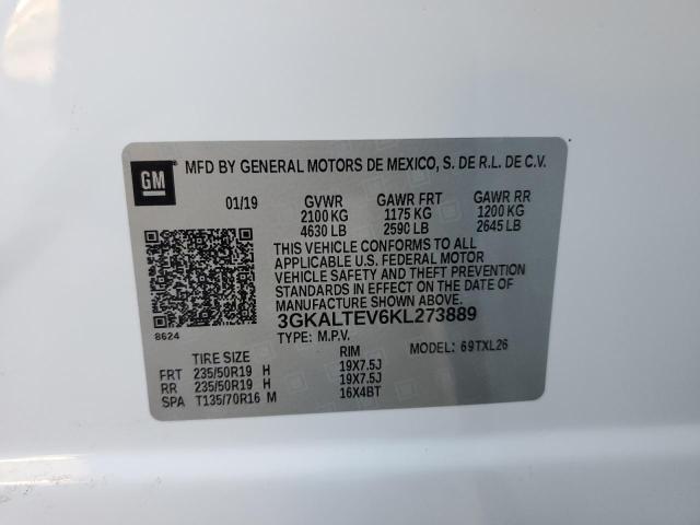 3GKALTEV6KL273889 - 2019 GMC TERRAIN SLE WHITE photo 13