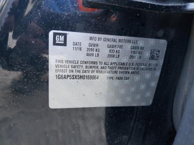 1G6AP5SX5H0169064 - 2017 CADILLAC CTS BLACK photo 12