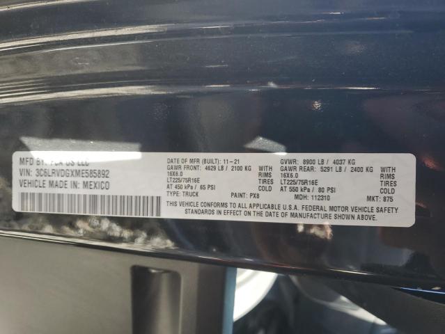 3C6LRVDGXME585892 - 2021 RAM PROMASTER 2500 HIGH Noir photo 13