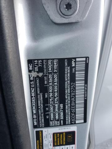 4JGDF6EE8HA782752 - 2017 MERCEDES-BENZ GLS 450 4MATIC SILVER photo 13
