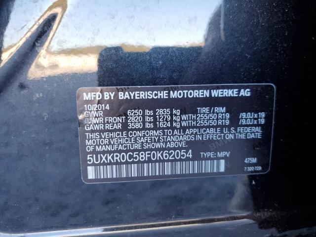 5UXKR0C58F0K62054 - 2015 BMW X5 XDRIVE35I BLACK photo 12