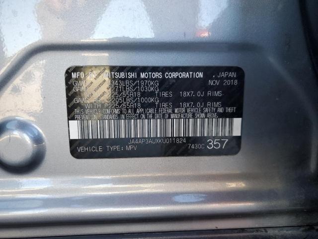 JA4AP3AUXKU011824 - 2019 MITSUBISHI OUTLANDER ES 灰色 照片 12