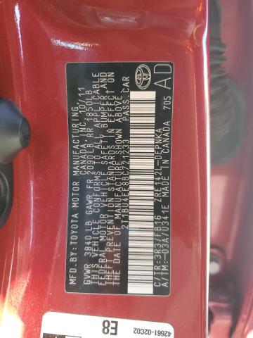 2T1BU4EE8BC721233 - 2011 TOYOTA COROLLA BASE Қызыл фото 12