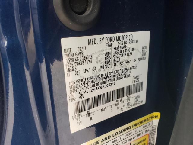 5LMJJ2H5XBEJ05317 - 2011 LINCOLN NAVIGATOR BLUE photo 13
