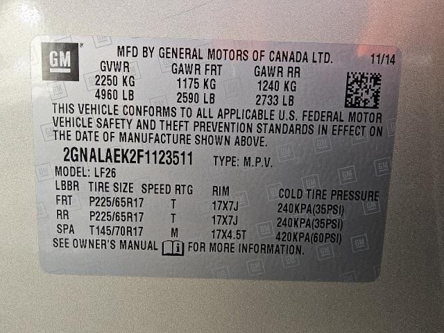 2GNALAEK2F1123511 - 2015 CHEVROLET EQUINOX LS Алтын фото 13