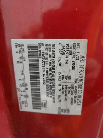 1FMZU77E83UA72322 - 2003 FORD EXPLORER S RED photo 12