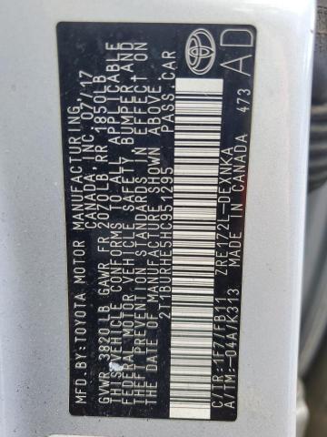 2T1BURHE5HC951295 - 2017 TOYOTA COROLLA L SILVER photo 13