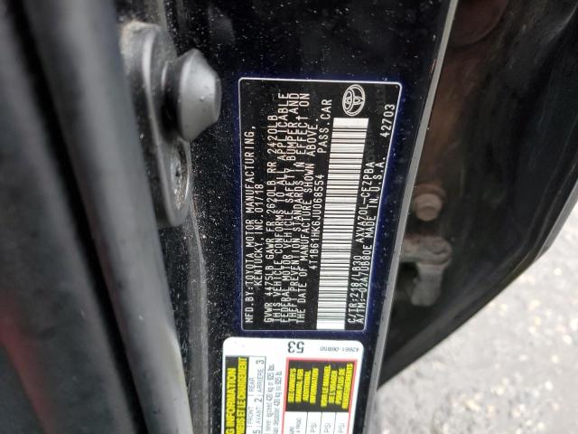 4T1B61HK6JU068554 - 2018 TOYOTA CAMRY XSE BLACK photo 12